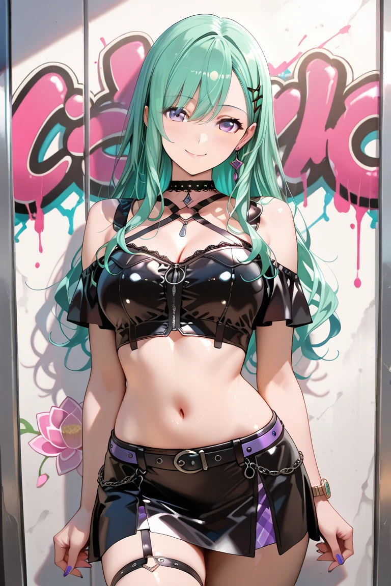 (from below:1.2),(from side:0.9), ((cute Face)), (Close-Up:0.6), ((looking at viewer, holding a icecream)),(Italian sweets magazine cover:1.4), highest quality、(real、photorealistic:1.5),(ultra high resolution, ubel,dark green hair,long hair,side ponytail,hair between eyes,bangs, (beret, black jacket, open clothes, cleavage, midriff, black shorts, black thighhighs, thigh strap, fingerless gloves, single glove:1.2), (double breasted,under bust:1.2), sitting at a table, cute, anime visual of a cute girl, cute anime girl, eating cakes, young anime girl, guweiz, high quality anime artstyle, anime girl, artwork in the style of guweiz, beautiful anime girl, pretty anime girl, (anime girl), official artwork,(with sparkling eyes and a contagious smile),her thin pubic hair, looking at viewer, pose muy sexy"