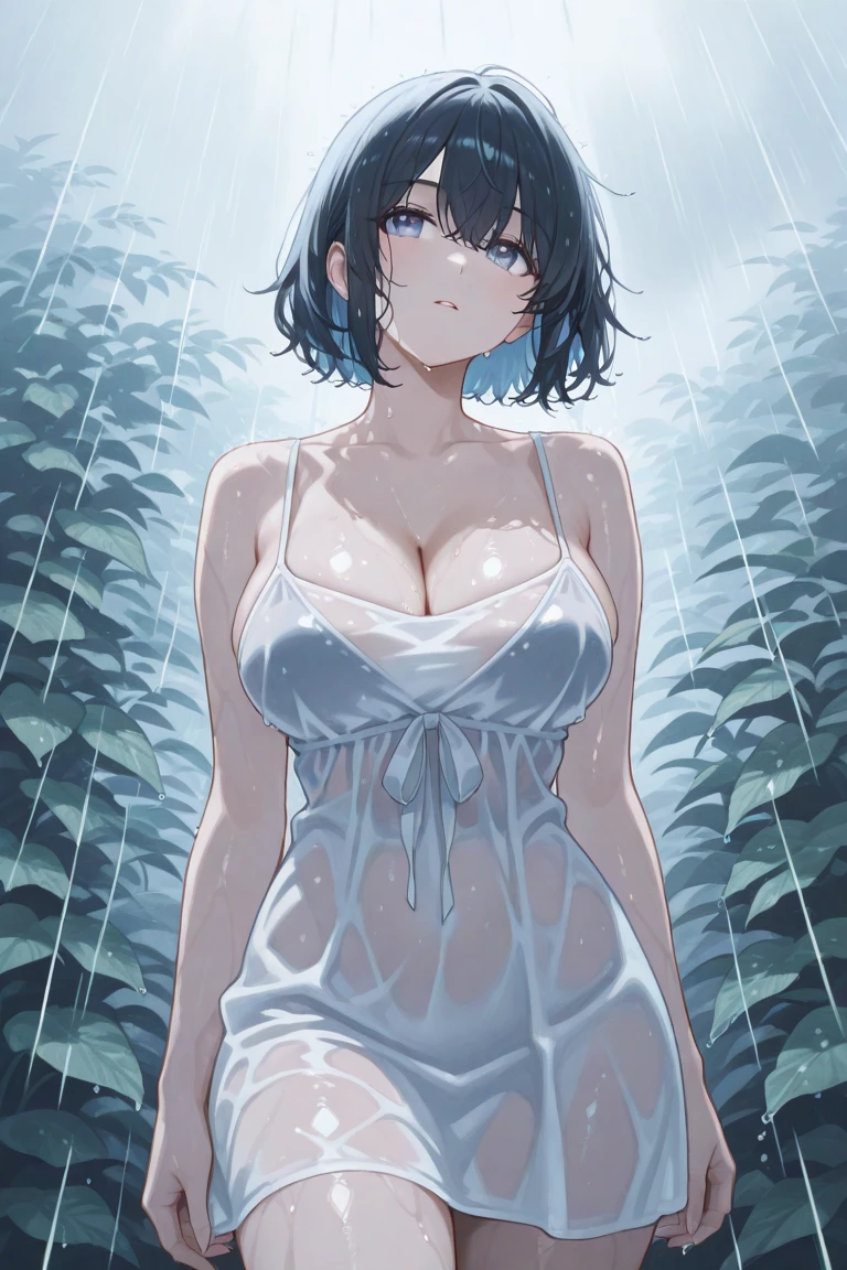Highest quality、Ultra-high quality、woman、high school student、short hair、Completely naked、Large Breasts、woman器、smile、Water gets all over your body、My face is wet with white fluid、Dripping saliva、woman器から白い液が流れる、Nipples get erect、White fluid coming out of nipples、Bedroom