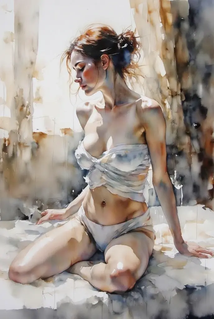 ((perfect perspective and proportions, stylish impressionism, masterpiece composition, delicate detailing, rough shading, ultra high detailed face, amazing color combination, delicate fine details)), A stunning artwork with a bold, stylish touch of rough intricate detailed texture. A remarkable illustration with a perfect balance of abstract forms and overall weight. A work that injects life with delicate textures and details in a delicate-saturation palette, while creating a slight horror atmosphere. ((Sitting an Asian style 1girl)). A seductive figure. depth of field detailing touch.
Convey a sense of overwhelming emotion through intricate textures and gradients. aim to induce tears through emotional resonance. emotional expression and pose. beautiful legs. (beautiful speed shutter)