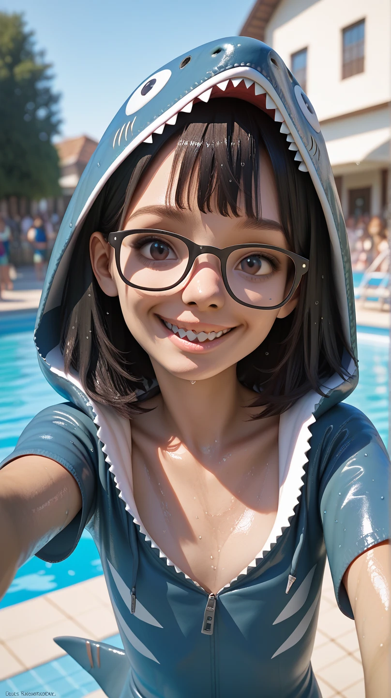 ((High_Quality)), ((Highly_Detailed)), ((Master_Work)), ((Beautiful)), 1girl only.(Pokemon_Penny) (smiling_coquettishly), (sexy_pose), (gray_eyes), (glasses), (big_breasts), (thin_clothing), (red_and_light_blue_hair), (She wears_short_hair_with_fringe_the_part_of_the_fringe_is_red_color_about_a_quarter_of_the_right_side_is_also_red_and_the_rest_of_her_hair_is_blue), (trikini_style_swimsuit_), (beach_on_the_shore_ of the_sea_with_a_sunset)