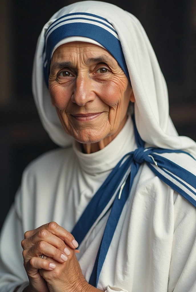 Make a photo of mother Teresa fighting poverty