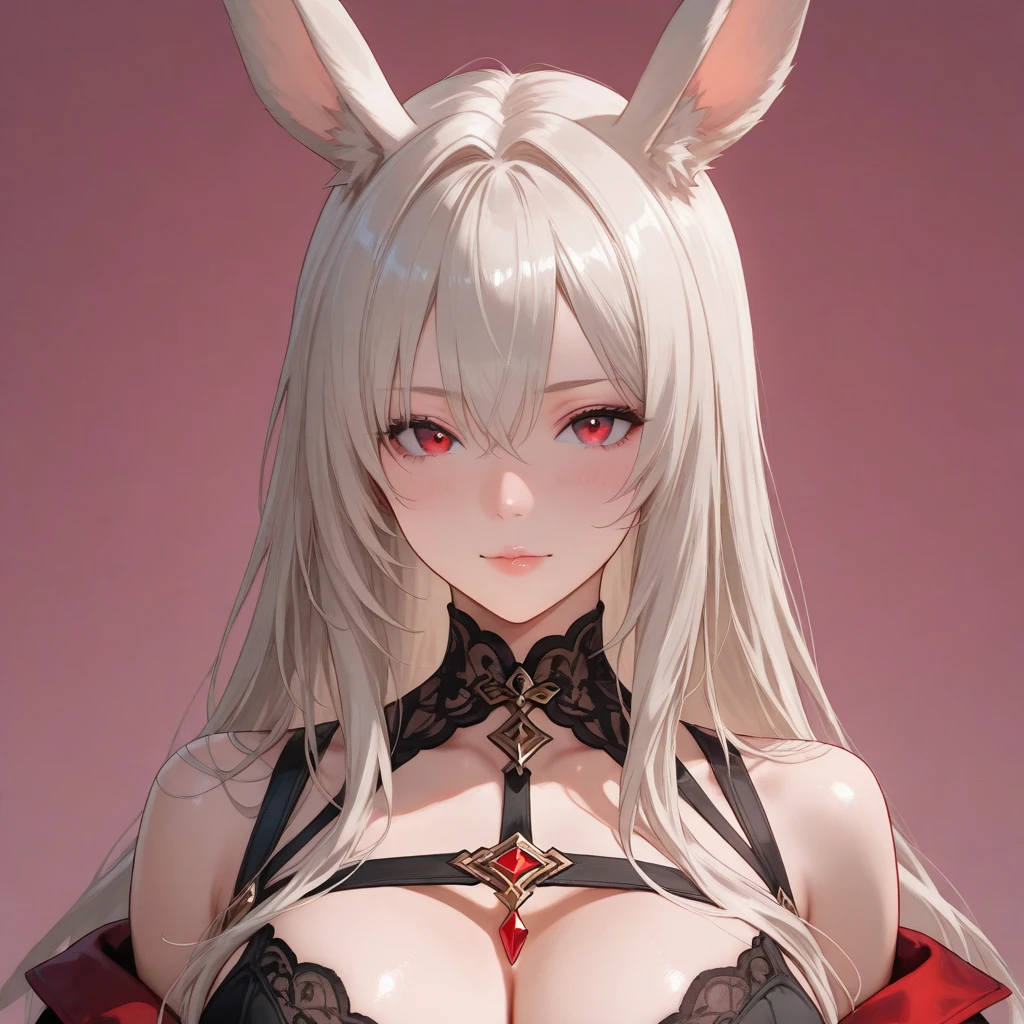 ((2D beautiful girl、top-quality: 1.2、Perfect fingers: 1.2、perfect anatomia: 1.1、Dress perfectly、face perfect: 1.1、4ｋ、8ｋ、top-quality、Perfect Finger 1.1、Perfect Anatomy 1.1))、Beautiful illustration with blurred background))、(Transformation Sequence)、sixteen years old、Solio、princess breast art、a baby face、((stright long hair))、(Slender legs)、Large sagging eyes:1.1、(1 persons)、A shy smile with a blush、inside in room、((Bunny girl in tailcoat、leotard、ribbon choker、Cuffs、Bunny Katyusha))、wide Shots、two people、