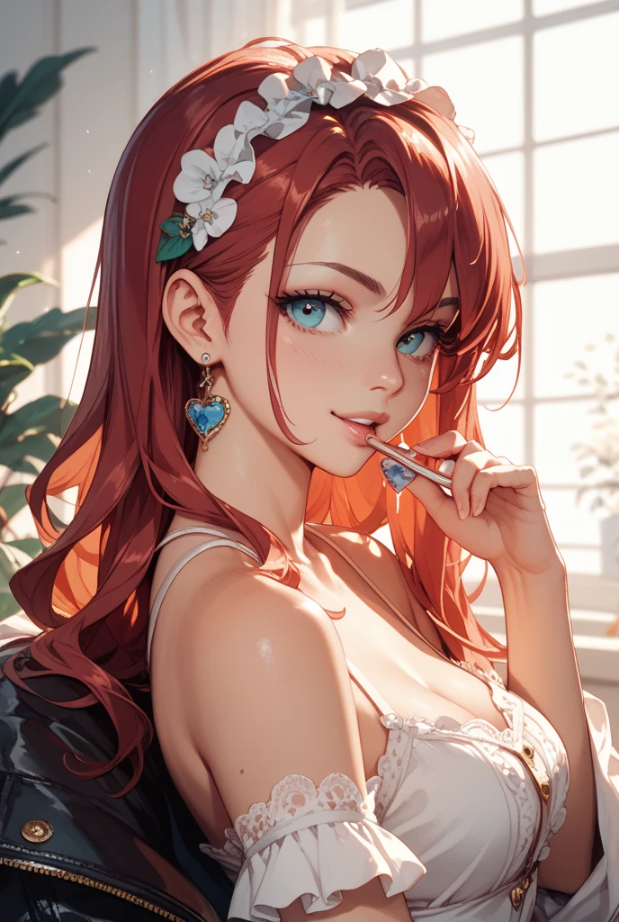 デジタルペインティング, コミック, a redhead twin girls in fantasy look, beautiful detailed eyes, beautiful detailed lips, extremely detailed eyes and face, long eyelashes, two beautiful young women with long red hair, green eyes, elegant poses, fantasy scenery, meadow, flowers, sunlight, (best quality,4k,8k,highres,masterpiece:1.2),ultra-detailed,(realistic,photorealistic,photo-realistic:1.37),HDR,UHD,studio lighting,ultra-fine painting,sharp focus,physically-based rendering,extreme detail description,professional,vivid colors,bokeh,fantasy,photography