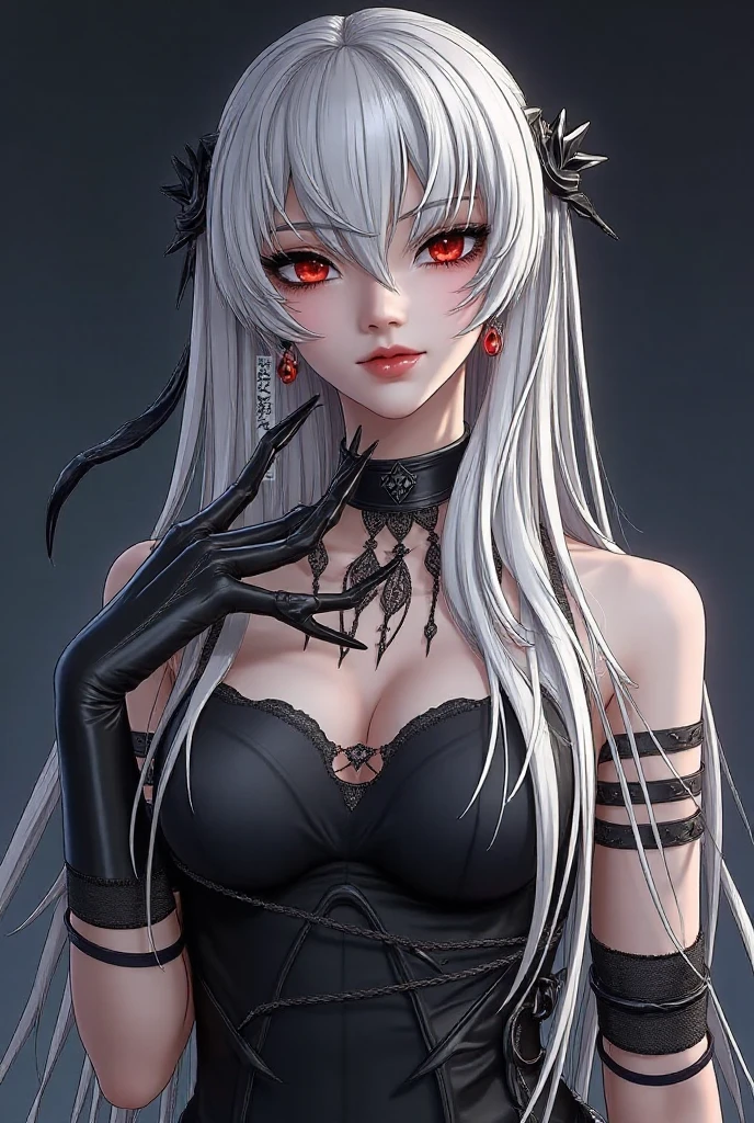 White hair, red eyes
