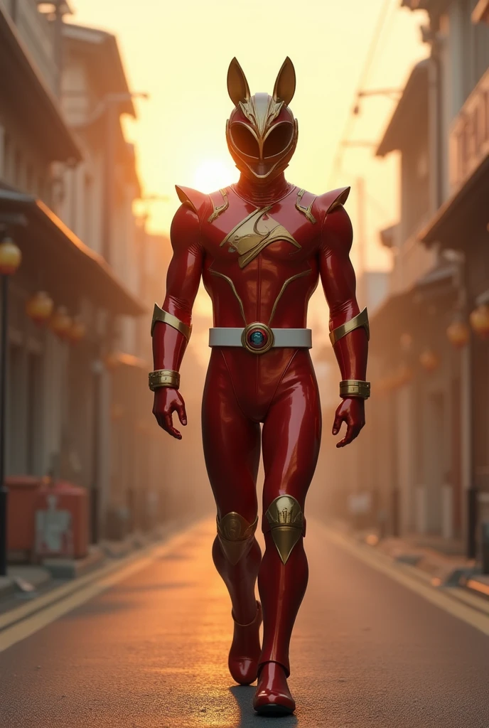 masutepiece, Super Detail, Best Quality, hight resolution, reflective light, ((Anatomically correct)), power ranger, 独奏, (Very shiny helmet and suit), The visor of the helmet glows, fighting poses, jumpping, kick, ((Big city at night on wet background))