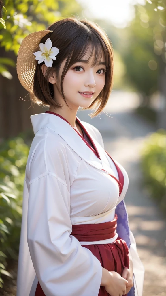 (People carrying a portable shrine:1.5)、(Japanese festivals:1.5)、(Full-body photo:1.5)、highest quality, Photorealistic, Very detailed, finely, High resolution, 8K Wallpaper, Professional, High level of detail, ((One 18 year old girl:1.2)), Slender Japanese women,Pretty lips, (Beautiful long lashes:1.2)、Detailed clavicle, Perfect Face, (Cute short bob hair:1.5),Top Quality，Ultra-clear resolution，Clear Eyes，Sunburned skin，Perfect large breasts，have perfect legs，