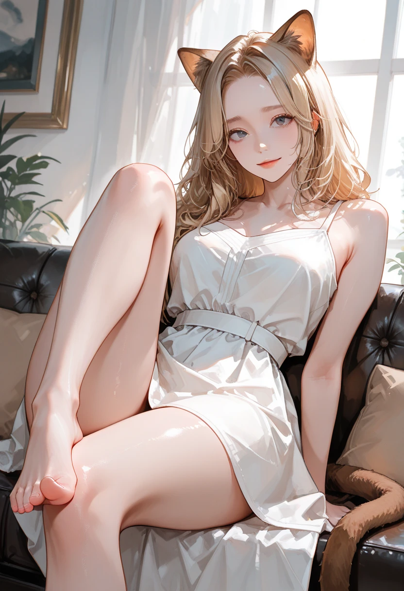 (One girl),Highest quality、Representative works, Best Quality,Highest quality、dark magician girl、Blonde Hair、1 girl,topless、NSFW、naked,No clothes、naked足、Full nudity、Show the soles of your feet、bedroom,