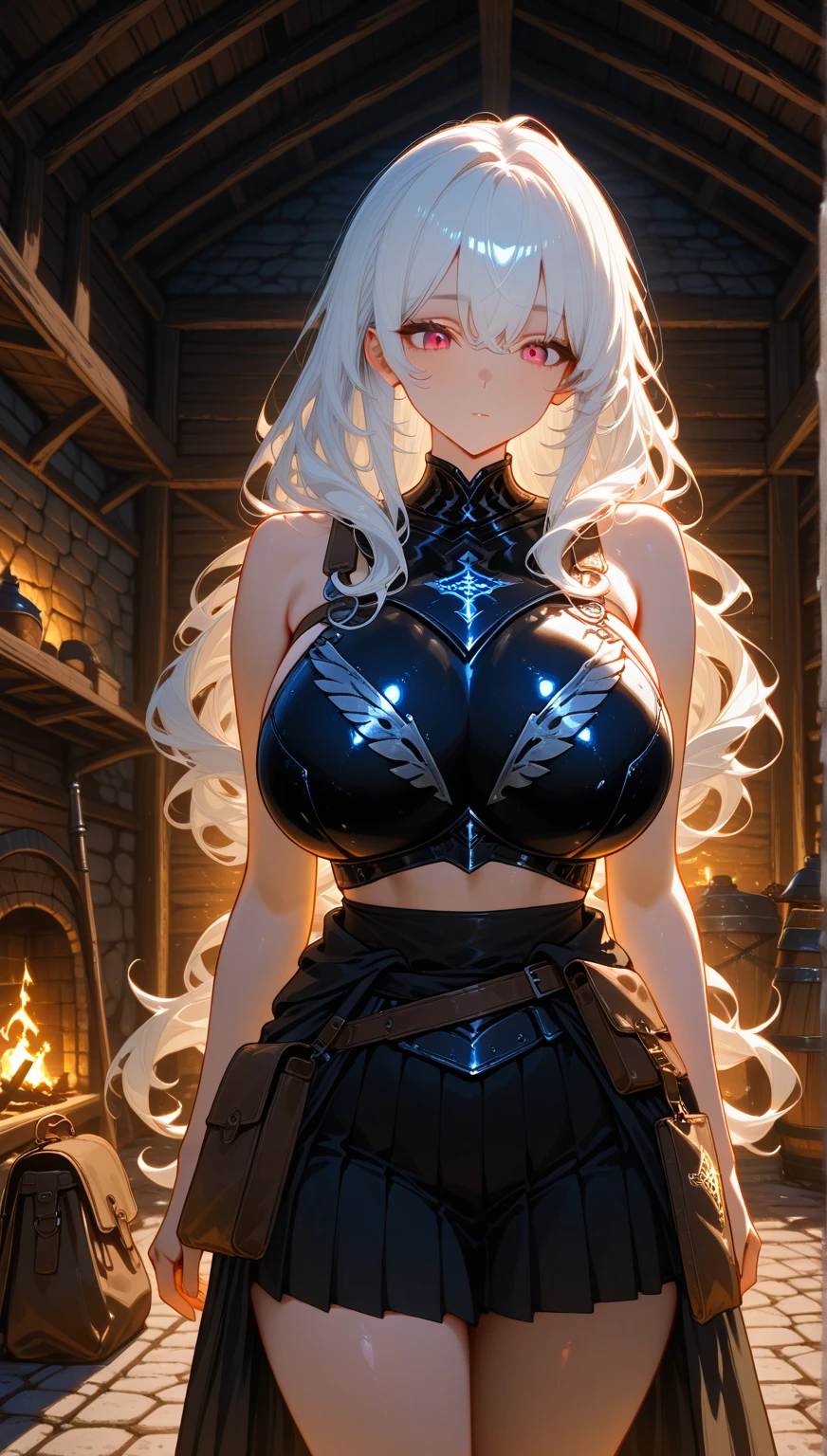 Anime Kawaii sexy Perfect Slim sensual body large breast and huge thighs, An intricate and highly detailed illustration of anime (Young girl).A beautiful girl with large breasts, toned abs, shy expression, wearing tight pants, muscular man, photorealistic, 8k, hyperdetailed, chiaroscuro lighting, cinematic composition, dramatic colors