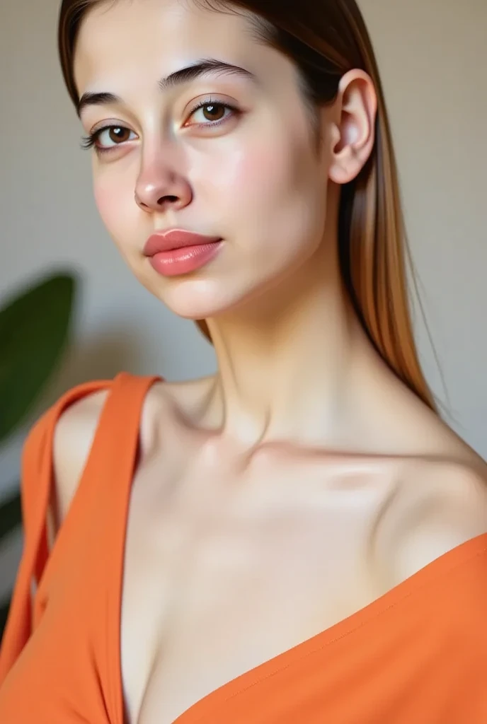 Bug breast, nude girl , realistic photo