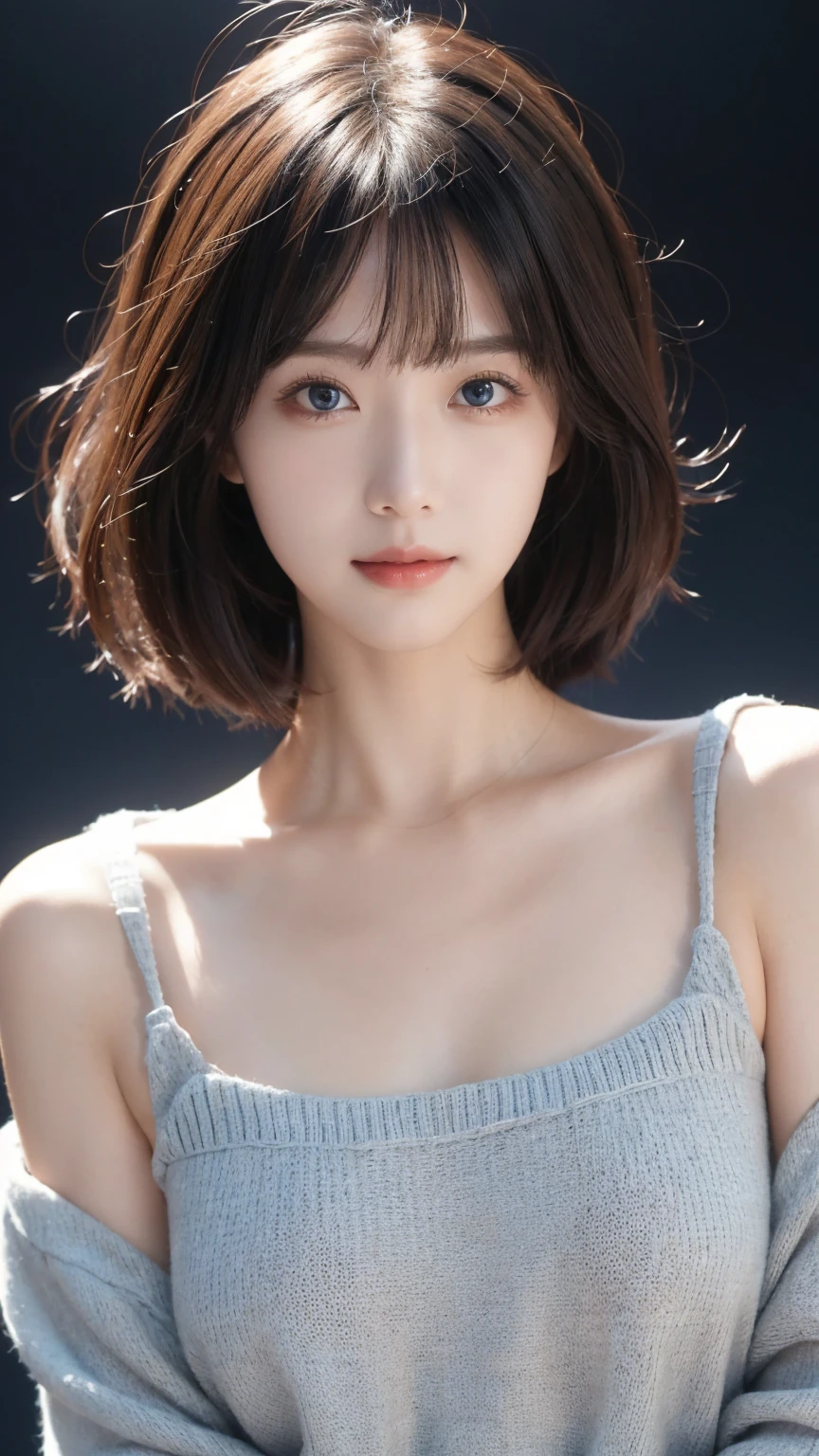(2 pure Japanese girl,), (Small breasts:1.5,),(solo,,Textured skin, Detailed skin,Detailed face,Detailed eyes,detailed posing,Natural eyebrows,Sparkling Eyes,High detail, Highest quality, Super detailed, Surrealism, ,8k,RAW Photos,Photographicism,Professional Lighting,Ray Tracing,Portrait Photography,Soft Light),((Black Hair, Natural Makeup,Simple earrings, Bob Hair,smile)),(((Chest opening turtleneck)))