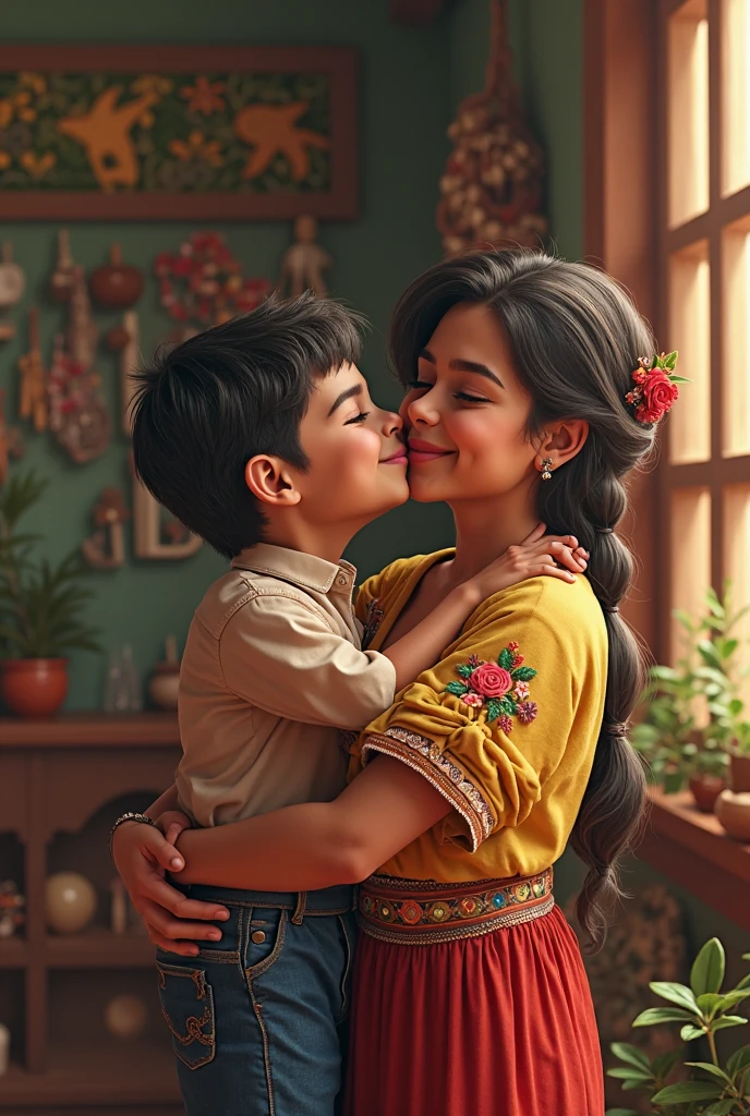 Bhabhi hug young boy

