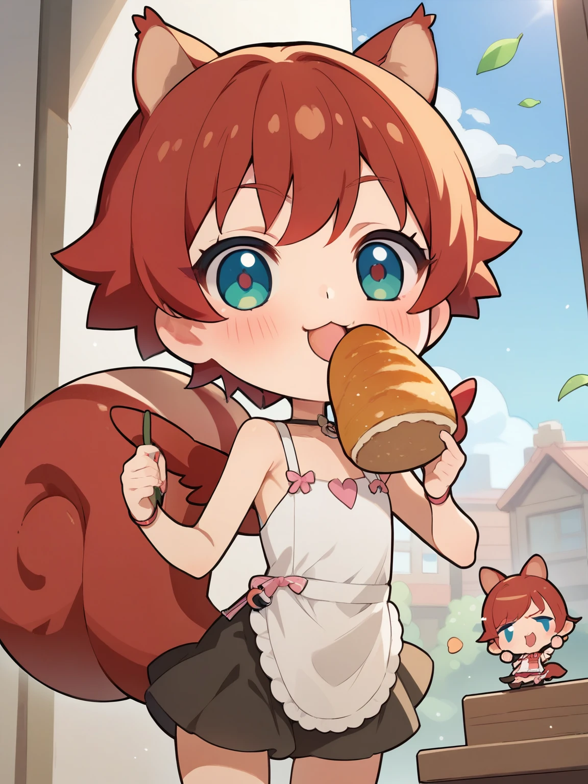 score_9, score_8_up, score_7_up, score_6_up, score_5_up, score_4_up, anime,nsfw, uncensored,( chibi:1.5),anime girl,correct anatomy,young ,small,short,skinny,Flat chest,One Girl on a Break Day with Closed Wings,highdefinition images,red squirrel,It is building a nest in the prairie,I'm holding a chestnut in my hand,Eating chestnuts,Pretty Cure style:1.3,glitter,
