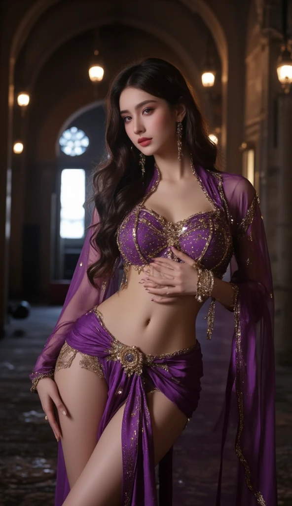Selena Gomez wearing a sexy saree outfit, beautiful detailed eyes, beautiful detailed lips, extremely detailed face, long eyelashes, kissing a muscular old man, full body view, ultra-detailed, (best quality,4k,8k,highres,masterpiece:1.2),ultra-detailed,(realistic,photorealistic,photo-realistic:1.37),HDR,UHD,studio lighting,ultra-fine painting,sharp focus,physically-based rendering,extreme detail description,professional,vivid colors,bokeh,photo-realistic,cinematic lighting,dramatic