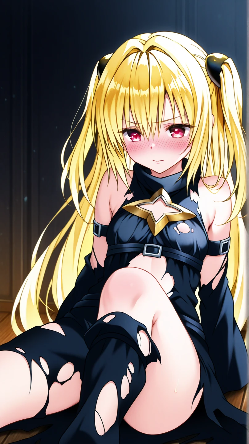 (ultra highdetail, 8k quality, best quality, extremely detailed illustration:1.4, vivid color illustration), (fate testarossa:1.4, short stature:1.6, small breast, red eyes), (idol clothes:1.4), no bra, show off nipple, (breast open clothes:1.4), bottomless, beautiful nipple, show off pussy, spread both arm, raise one leg, embarrassed, Surprised face, moist skin, on the stage, looking at viewer,