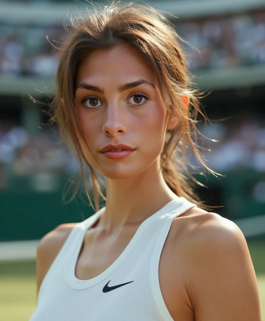 Bel apiculteur maya en tenue de sport, joue au tennis, complex and detailed, 23 ans, expression innocente, Long wavy hair, yeux vert, high resolution, chef-d'artwork, best quality, Very detailed, sharpness, textured skin, Realistic skin texture, detailed eyes, professionnel, 4k, sourire charmant, captured on Canon, 50 millimeters, faible profondeur de champ, couleur de vision kodak, tenue de sport superbement ajustée, extremely detailed, photoRealistic, Realistic, Post-traitement, Maximum details, roughness, la vraie vie, ultra-Realistic, photorealism, La photographie, 8k euh