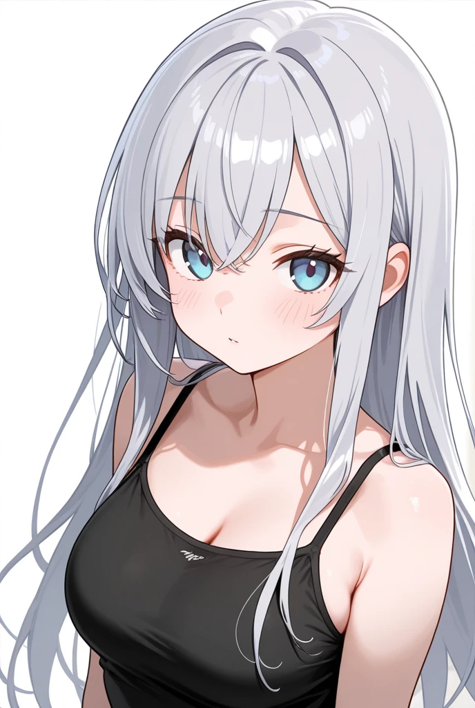 nafw,(2 girls:1.3),(duo),breast,absurdres,best quality,very aesthetic,absurdres,bra,(light silver White hair),太もも,(purple bra),(straight-on),long hair