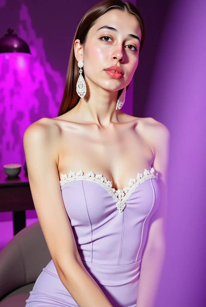 Realistic full body photo of a smiling, Young brunette girl with long hair, She dances in front of the camera in a long A-line bridesmaid dress with straps made of shiny purple satin., Park,glamour fotoshooting, Wedding celebration, perfect anatomy, perfect brown eyes. Perfect hands with 5 fingers on each hand, Matching girl, look into the camera, 1 Frau. (Eye make up:1.1), (highly detailed skin:1.1), spirit, analog style, keen focus, 8K UHD, dslr, good quality, Fujifilm XT3, Grain, Award-winning, masterpiece. Wedding celebration