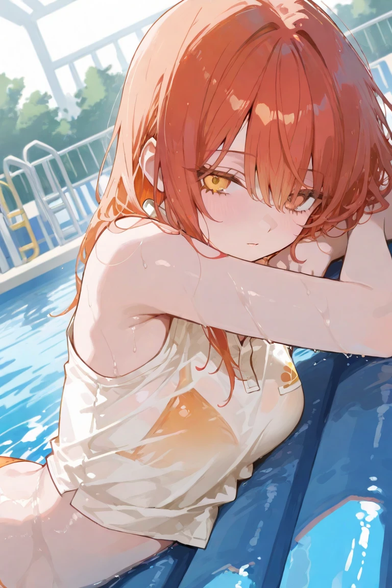 Eris boreas Greyrat, best quality, HD, detailed, detailed, jambes sexy, SFW, Eris Greyrat monokini, ultra tiny monokini, playing in the water, playing on the beach, Sand
