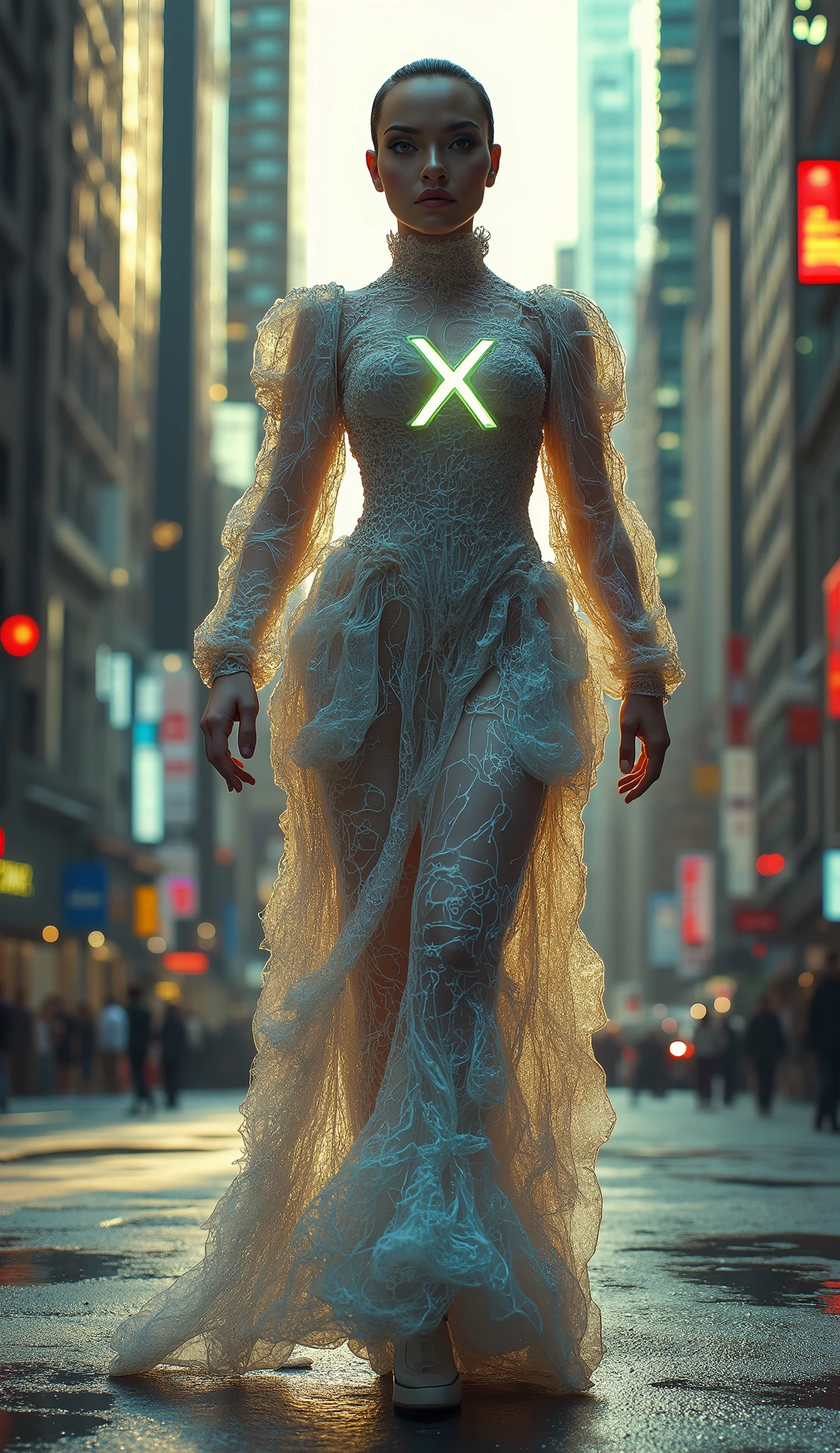 Giantの芸術, 非常に詳細なGiantショット, Giant, short hair, black pantyhose, A giant princess much bigger than a skyscraper, wearing rimless glasses, big breasts, big ass, White luxury dress, white pantyhose, white high heels, very small metropolis, miniature metropolis, full body description, GTS, ギガGiant, Stomping City, crash city, Small town, micro city, crystalline dress,