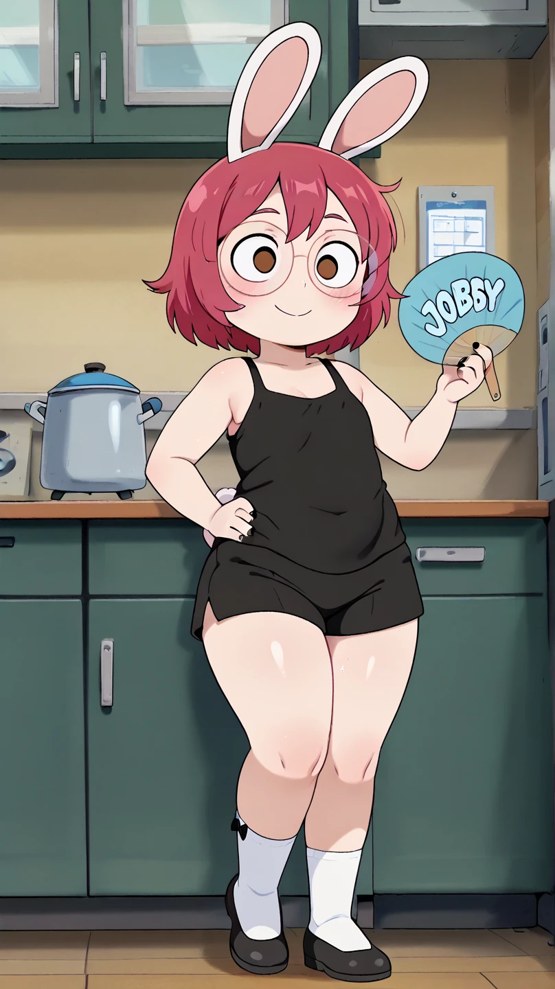 RanmaChan, Red hair, Braided hair, blue eyes, detailed eyes, whole body, Cleavage Bulge, naked, white tank top, too much cum
