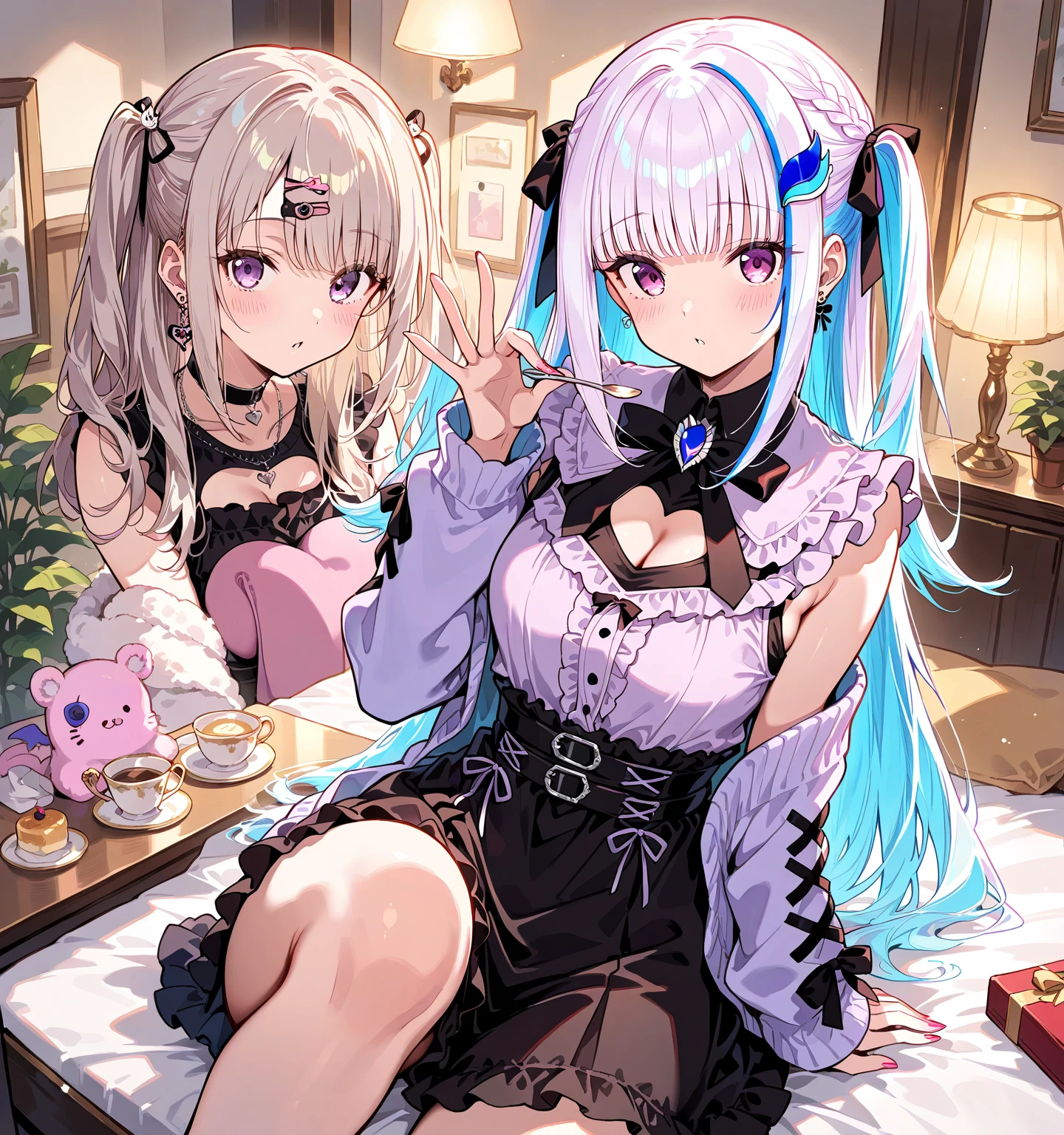 Anime girl with long hair and cat ears, Rin Tohsaka, anime moe art style, anime style like Fate/stay night, anime girl with long hair, very cute anime girl face, night core, from the front line of girls, cute anime girl portrait, anime girl with cat ears, high quality anime art style, "beautiful anime woman", Red little ribbon on head