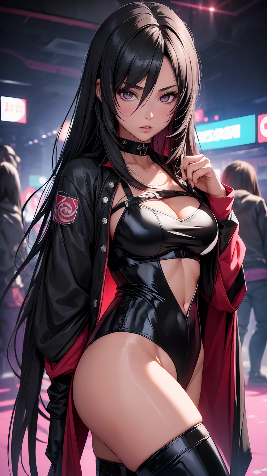 Hinata from Naruto with biggest boobs in her og outfit from pain arc