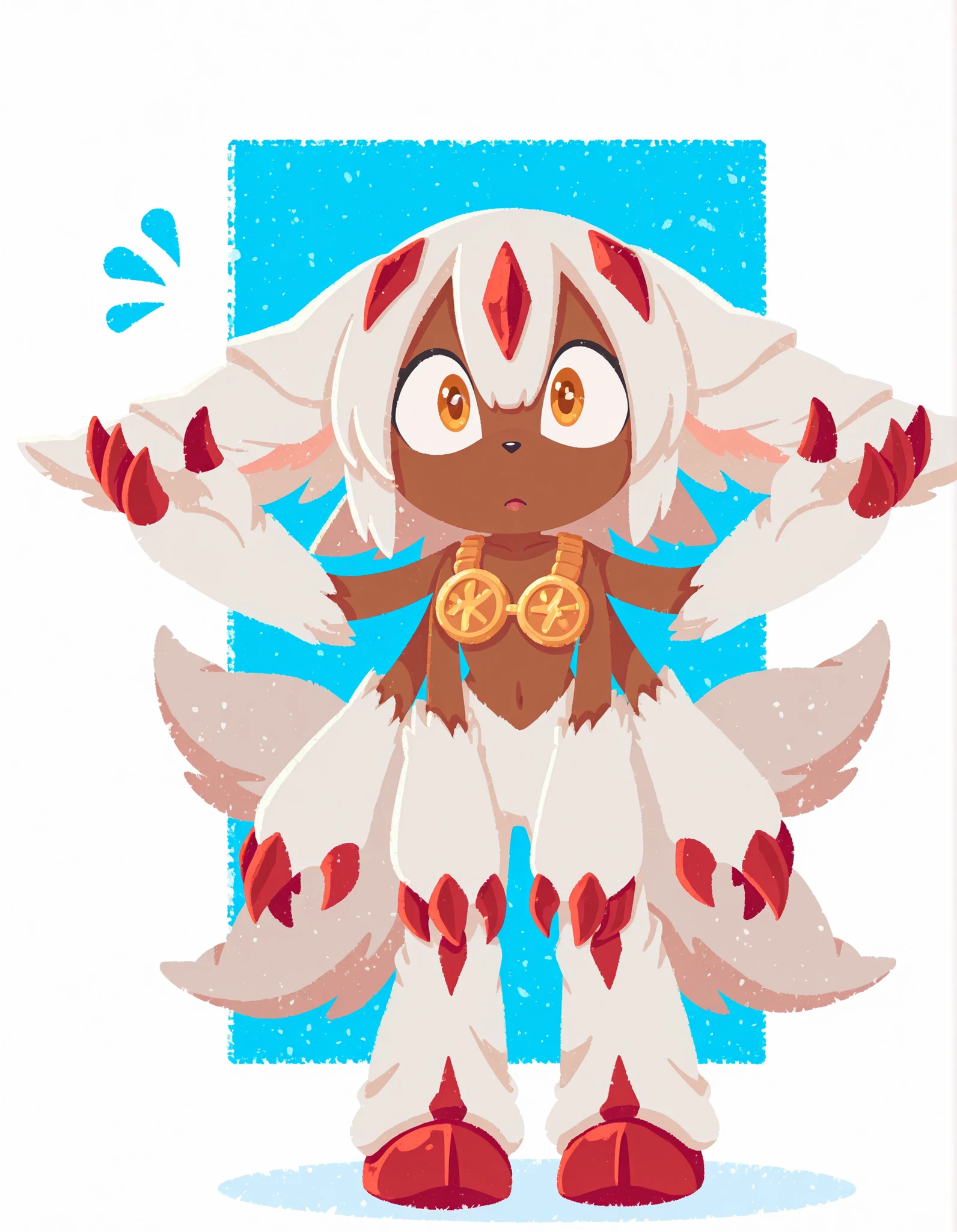 sonicchann3l, pencilsc, sonic (series),, faputa, dark-skinned girl, animal ears, extra arms, red claws, multiple tails, white black, mtlb1a,