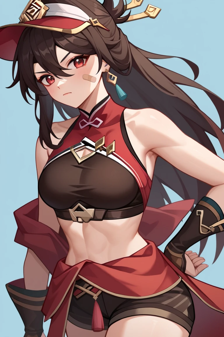 Best quality, action pose, masterpiece, Beautiful sexy cool tall, slim, fit woman, wearing fancy red sequin party dress, athletic body, busty, intricate and highly detailed, cleavage, long hair, busty beautiful woman, body chain, jewelry, closed smile, Sakura background, exposed midriff