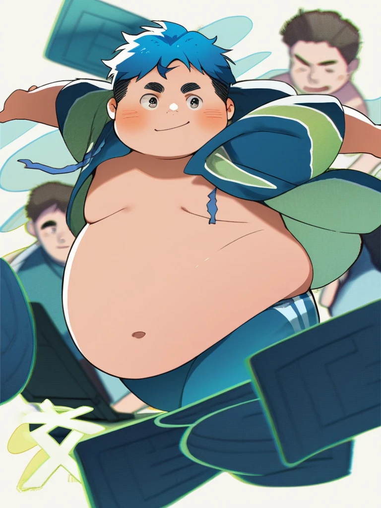 beautiful, ((chubby)), (very short hair),(tomboy), (breast) (pudgy face), (naughty) (high school students) , (plump), ((young)), (androgynous), (boyish), (handsome), (thick), (shota), ((overweight)), (by hinahara hajime), (by daichi kouta), (beefy), (sports), (cute), (little brat), (naughty brat), (へそ), (ぽっちゃりした体), (belly)