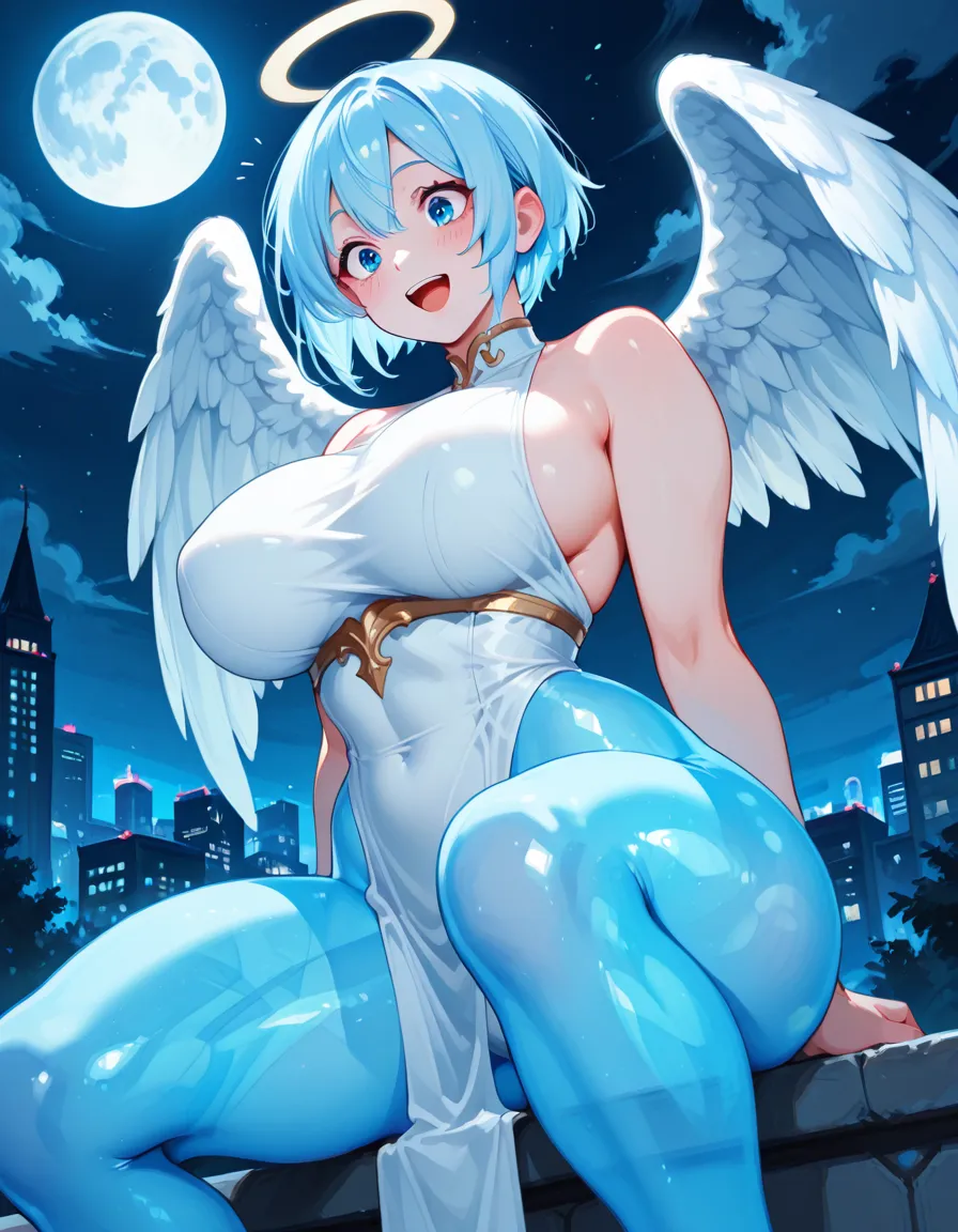 Nsfw,(highest quality,8K,32k,masterpiece),(High resolution),Super detailed,very beautiful face and eyes,1 girl,(close,highest quality,high detail,Rich skin details),(highest quality,8K,oil paint:1.2),Super detailed,tareme,
Blond hair,short hair,Lovely white clothes,Complements a variety of shades of black,There is a delicate makeup,shining face,Exquisite,Brilliantred eyes,Feel like a sweet girl,gigantic breast,nipples,Succubus,devil wing,horn,spread legs,pussy,sringshot,cum,moon,(smile:1.5),(standing naked men,handjob:1.3)