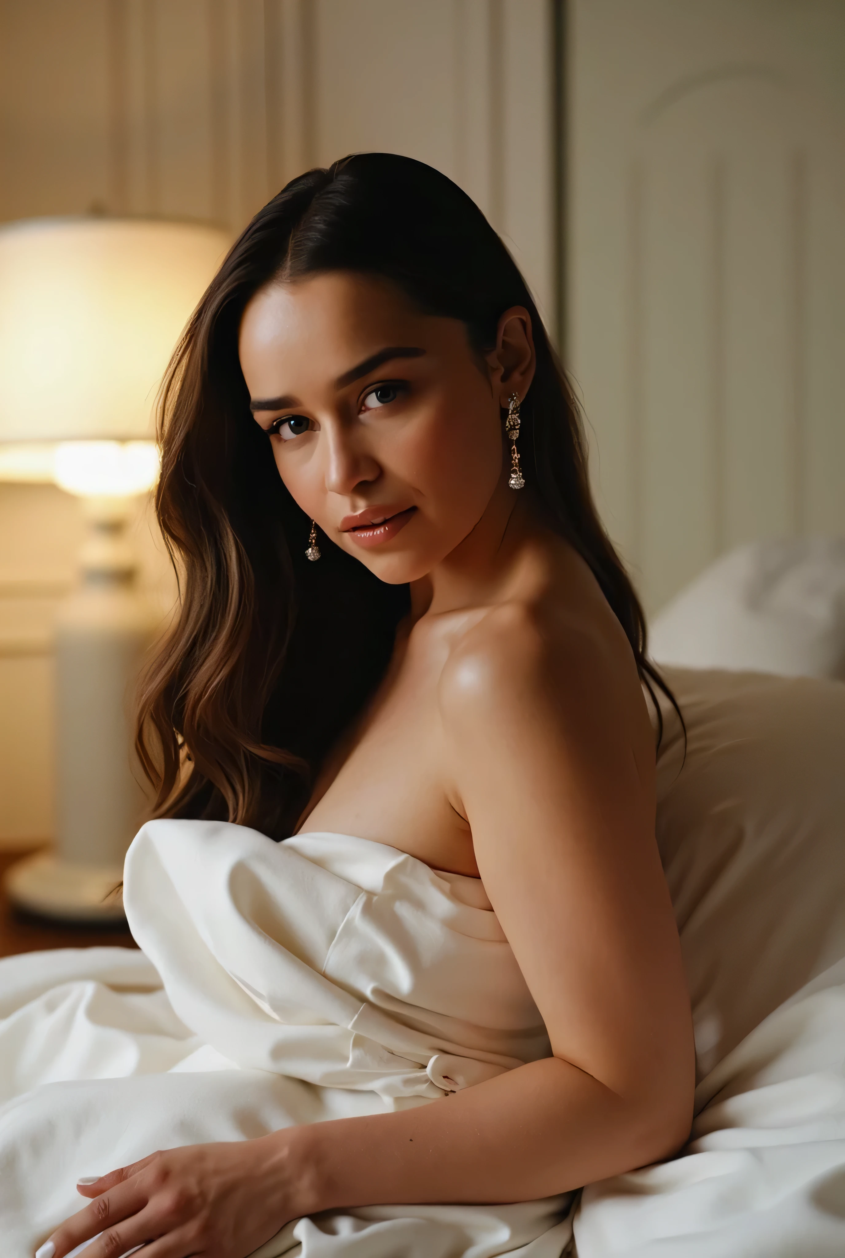 (RAW Photo, Best Quality), (Realistic, Photo Realistic: 1.3), Best Quality, Highly Detailed, Masterpiece, Hyperdetail, Realistic photo shot,(( beautiful model)), fashion hairstyle, curvy body, , ((( nude ))) , normal bedroom