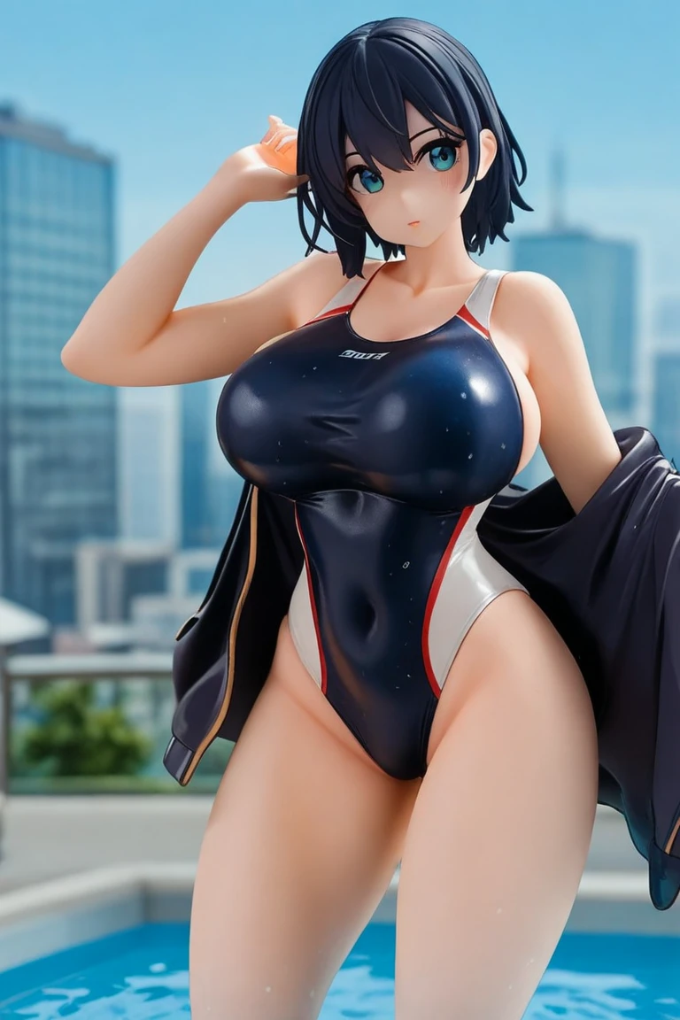 ((masterpiece)), ((Highest quality)), High resolution, 1 girl, alone, Pink Good、Rainbow colored panties、barefoot, Matching shoes, Looking at the audience, Urban Background, Perfect hands, Perfect Eyes, Rainbow colored leotard, Perfect Legs, Perfect Arms, Perfect Fingers, Mid-chest, Are standing, Rainbow color hair, short hair, Bob Hair, blue eyes, Are standing, (whole body),Rainbow colored bodysuit、Beautiful Face、Beautiful woman
