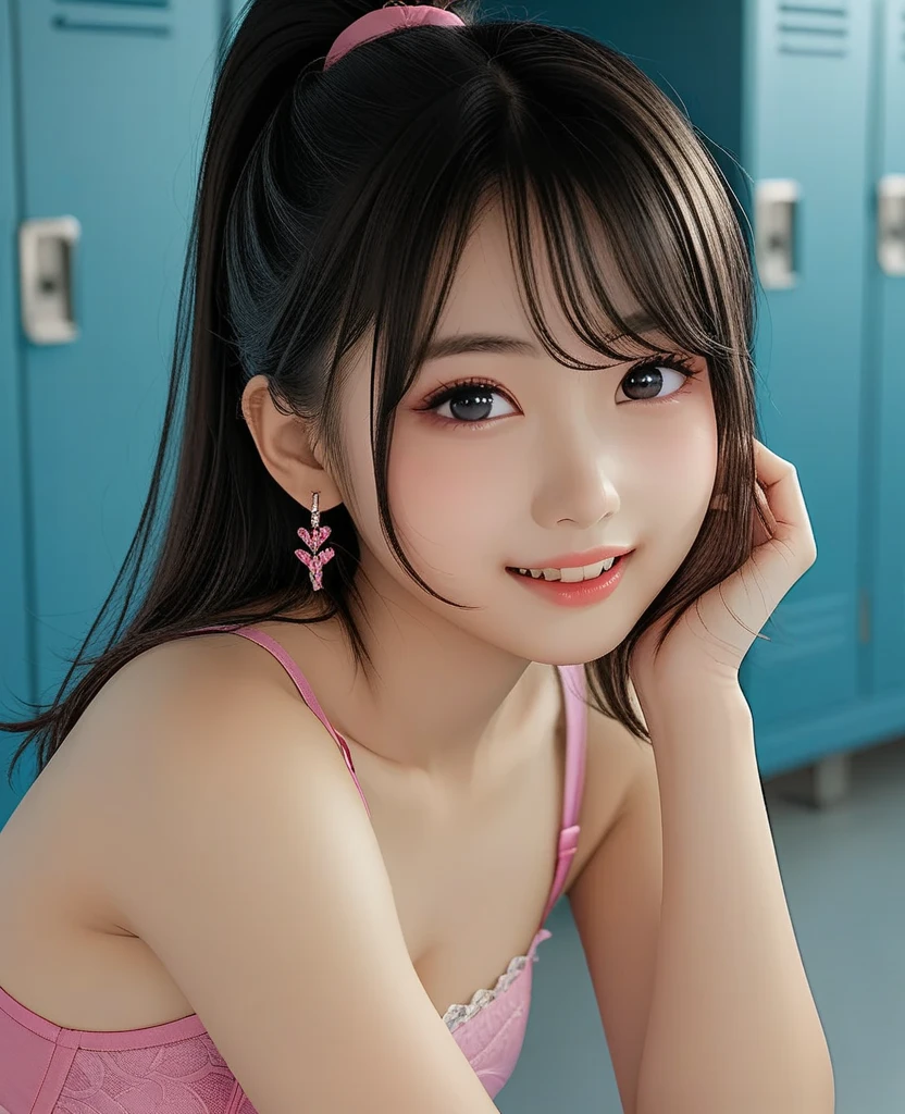 (8K, RAW Photos, Highest quality, masterpiece: 1.2), (Very detailed), (Super Resolution), (Genuine, Genuine photos: 1.37)、(Portraiture), (High-quality RAW color photos)、 (Professional photos).( Very detailed and beautiful new),(Very detailed), (8K壁紙),(Amazing details),(Large file size),(Official Art,),(Very detailed),(8K壁紙), (Very detailed beautiful girls),(Very detailed facesHighly detailed eyes),(Very fine skin),(Very detailed fingers,),(Very small nose),(Very detailed detailed mouth),(Perfect Anatomy),(Detailed Background),(High Quality Clothing),(23 years old),(cute girl), (Genuineistic body),(White skin),(Glowing Skin), (Blunt bangs:), (smile),(cute),(cute face),(Genuineistic face), (delicateな目),(Saggy eyes), (Hot pink bikini with LED lights)、necklace、Earrings、Looking into the camera, Dynamic Lighting, G-cup breasts,Big Breasts、(Night swimming pool background)、(dynamic stylish pose)、(With cleavage)、(Thin legs)、(delicate, Plump and moisturized lips)、(LED Bikini, Light-up LED Bikini, Clear sandals, Neon Accessories. High ponytail and Glitter makeup for a festival vibe. A Semi-transparent cover up adds a unique touch., party, Glow in the dark event, LED Bikini, Clear sandals, Neon Accessories, Glitter makeup, Semi-transparent cover up)