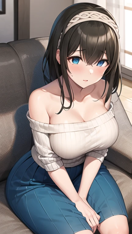 obra de arte, altamente detalhado, ultra-detalhado, frio, Sozinho, (1 garota), (pale skin), olhos azuis gelados, cabelos brancos gelados, mulher jovem, medium breasts, deusa, kuudere legal, (Camisola preta longa), (roupas casuais modernas), com sono, lazy, (sorriso:0.7), (roupas educadas), (fechar roupas), CEO, Rico, hair decoration, alto, (interior), No excitement