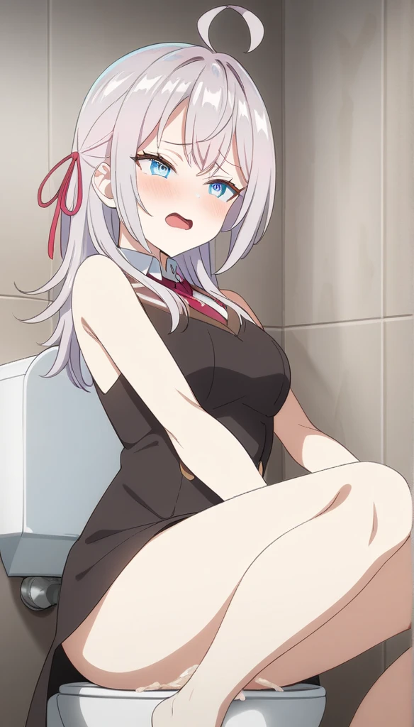 white hair girl torn clothes