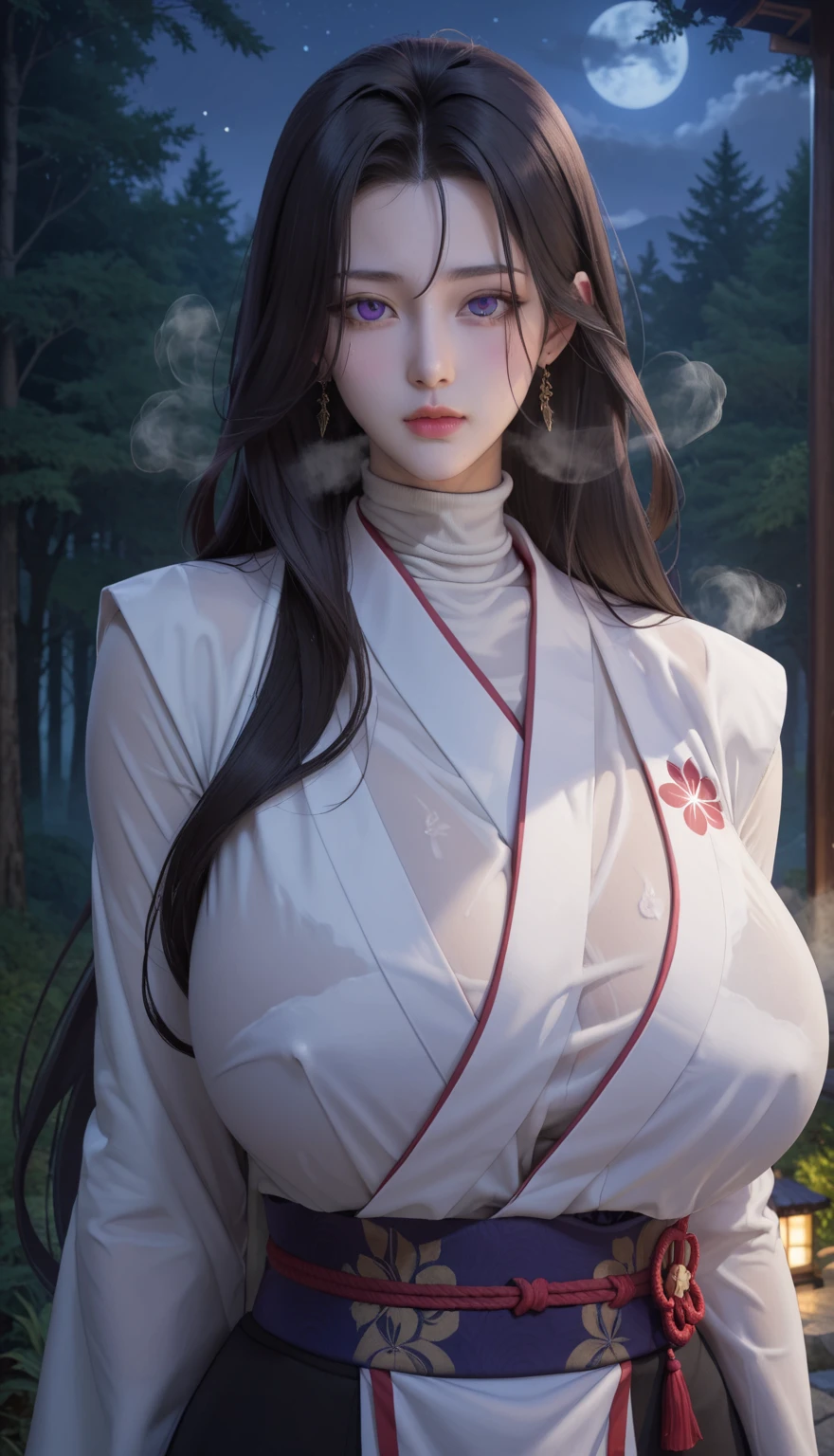 girl with long black hair holding a donut in her hand, hinata hyuga, nezuko-chan, nezuko, onmyoji portrait, demon slayer rui fanart, black - haired mage, flowing hair and long robes, marin kitagawa fanart, gapmoe yandere, girl with long hair, female character