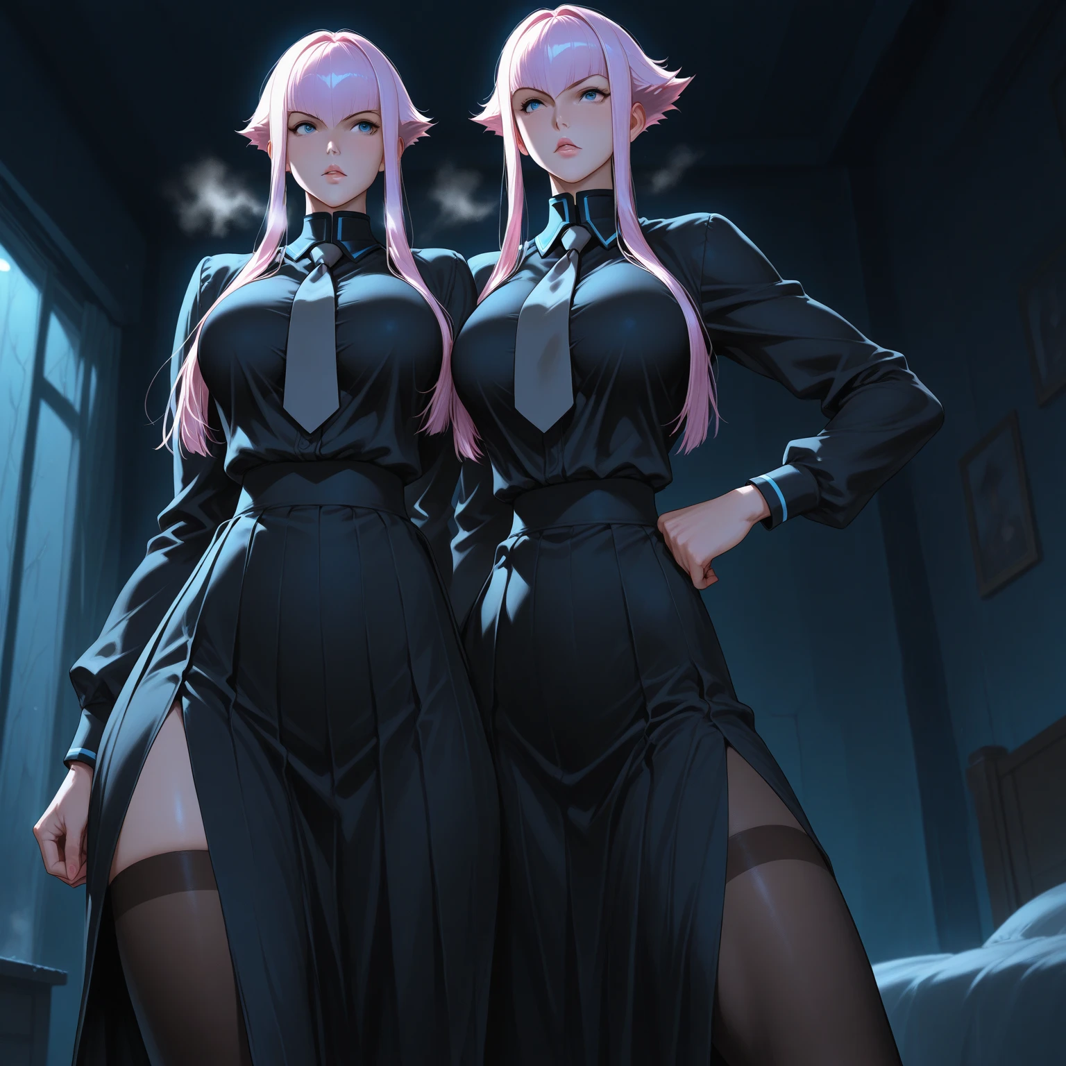((female１people))、((highest quality)), ((masterpiece)), (detailed), Perfect Face、Momo Belia Deviluke、Pink Hair, Purple eyes, femaleは男の妻になる、big red gemstone engagement ring、short hair,jewelled tiara、femaleは性処理をする、Earrings、Red lipstick、An iron collar with a large red jewel、A luxurious veil、 ((Black shiny zentai)),The tights are tight to the body 、Gold embroidery on full body tights、Huge breasts、Bracelet、jewelled waist chain、Wear beautiful jewelry、（Latex suit covering the whole body in black）、black shiny gloves、Black shiny boots、Bedroom、((Give a to a man))、（She happily gives a blowjob to a guy&#39;s dick）、The man&#39;s dick is huge and erect、A man is having his erect penis given a blowjob、Big dick、The man pulls out his dick、Married to a man式、Married to a man、femaleは男抱き合い誓いのキスをする