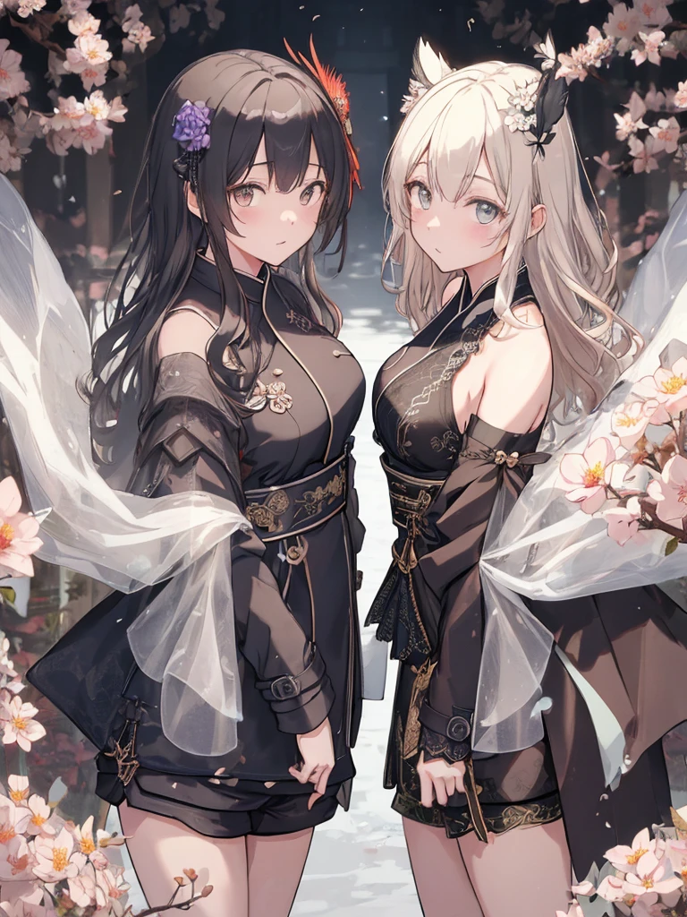 Masterpiece Best Night Full Moon 1 Female Mature woman Older sister Yuu-onee-san Cold face Expressionless Silver-white long-haired woman Pale pink lips Calm and intelligent Three-band Gray eyes Assassin Short knife, flowers, hand details, finger details,