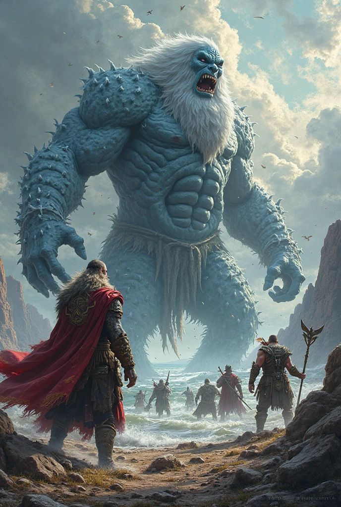 A tall wizard in a long cloak with a long beard fighting a massive black bear