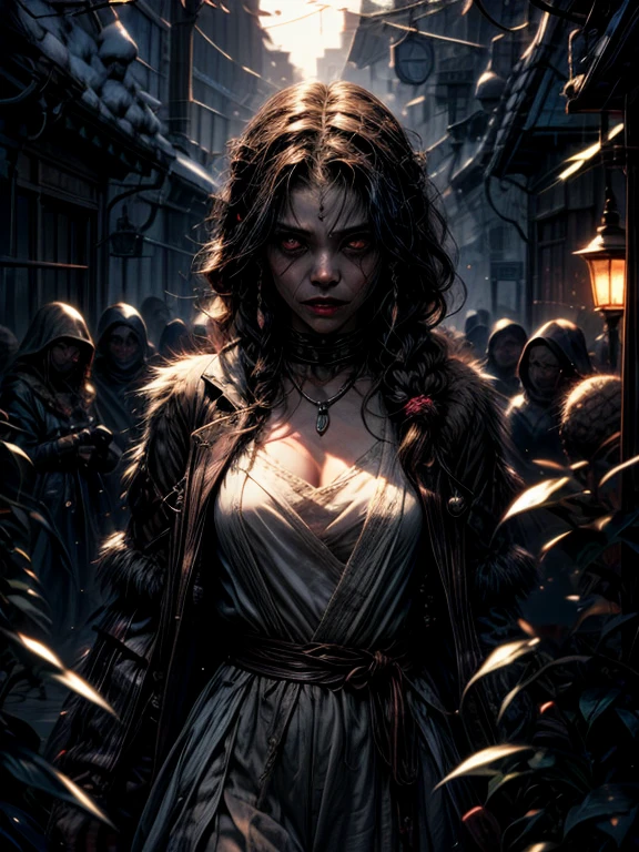 a dark and moody street scene, a girl dancing gracefully in the wind, detailed realistic portrait, beautiful detailed eyes, beautiful detailed lips, extremely detailed face and features, long eyelashes, windswept hair, elegant flowing dress, dramatic lighting, cinematic atmosphere, rich color palette, dramatic shadows, moody blue and purple tones, glowing street lamps, wet pavement reflecting light, sense of movement and energy, (best quality,8k,highres,masterpiece:1.2),ultra-detailed,(realistic,photorealistic,photo-realistic:1.37),cinematic,dramatic lighting,rich color palette,moody atmosphere