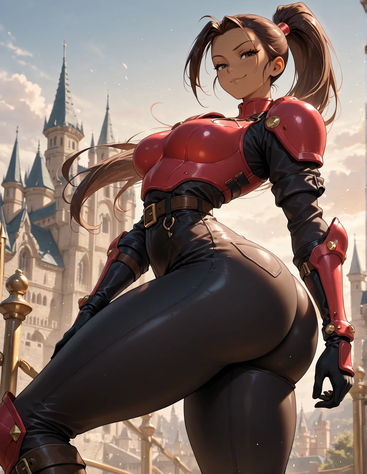 Meisterwerk, (realistisch), high-res, hochdetailliert, kompliziert, Beautiful women, rote Haare, blaue Augen, Sommersprossen, detailliertes Gesicht, red bunny suit, from behind, looking at viewer, showing ass, smile, bending over, bunny ears