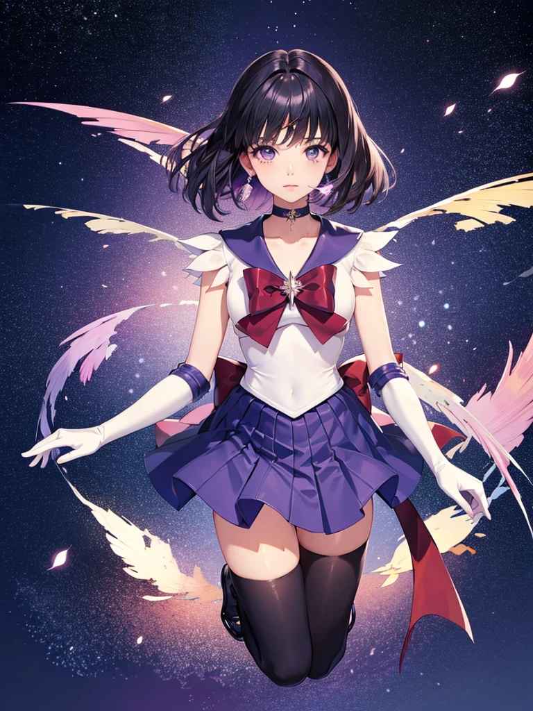 (whole body),Sailor Saturn, purple Sailor collar, Sailor collar, Sailor Warrior Uniforms,Elbow Handbag,Braided knee-high boots,Gold tiara on forehead, Tomoe Hotaru, space, silence_sword,, (masterpiece:1.2), (Highest_quality:1.2), (Ultra_detailed:1.3), 8k, very_clear, Breaking Dynamic Shots,Kung Fu Pose,Highestquality, High resolution, unity 8k wallpaper, (shape:0.8), (Beautiful and fine grain:1.6), verydetailedな顔, Perfect Sentence, detailedなCG, (Perfect hands, Perfect Anatomy),Thick thighs, Place one hand on hip,Squat,Spread your legs,Dynamic Angle, (From behind,I had already finished, Remember),Looking down,From below,