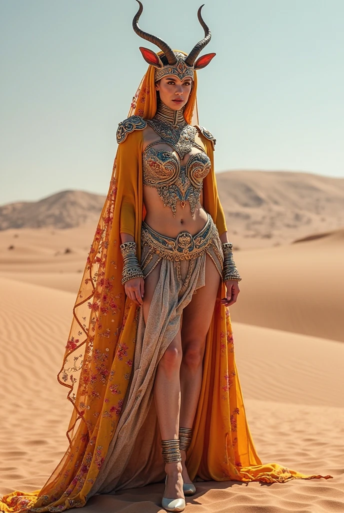 luxurious woman with narrow waist, wide pelvis, large chest, (pink hairs) in an red Arabic dress with a ((red blindfold)) in a waiting pose against the backdrop of the ((fantasy)) star-studded desert with pyramid and ((dunes)), (((starry night sky))), ((star rain)), portrait, photograph, depth of field, bokeh, colored, moody light, by Dan Winters, Russell James, Steve McCurry, centered, extremely detailed, Nikon D850, award winning photography