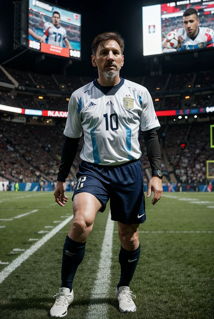 A photograph of Freddie Mercury playing soccer for the Argentina national team