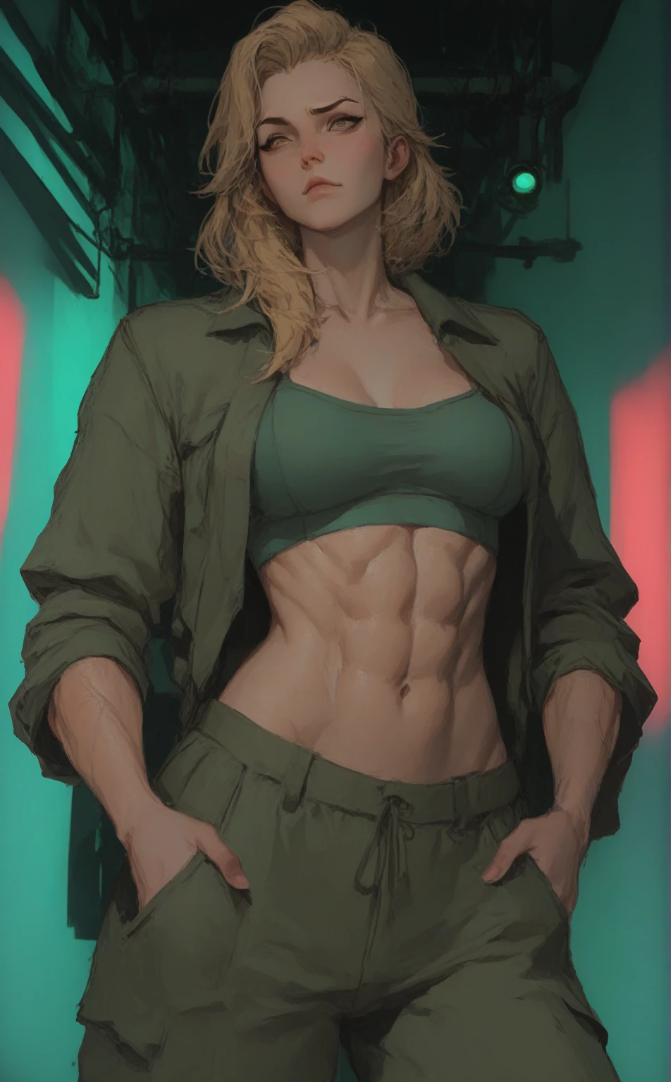 Kedra Sunderland sexy, She is wearing a dark green bikini sweatshirt