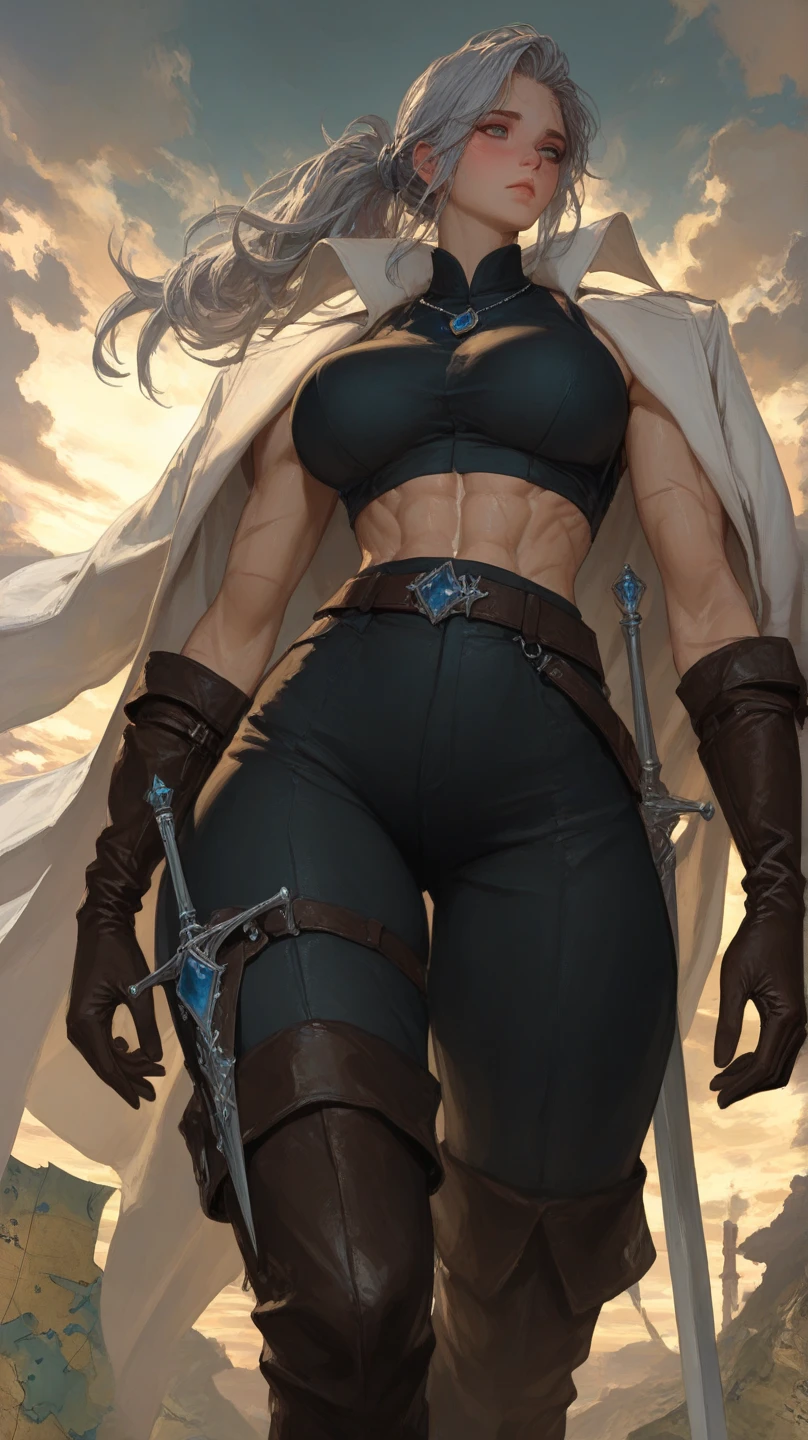 detailed, masterpiece,HDR, detailed sharp, best quality, highres,
1girl, solo,
cherrmous style, illustration,
large breasts,
looking at viewer,
Rose_Dg, yellow eyes,white hair, lipstick, lips,
glowing eyes, aura, glowing,
floating hair, parted lips,
armor, boots, belt, thigh strap, shoulder armor, pelvic curtain, pauldrons, headband, gloves,
nature, petals,
<lora:Rose_DG_v01-000003:0.80>