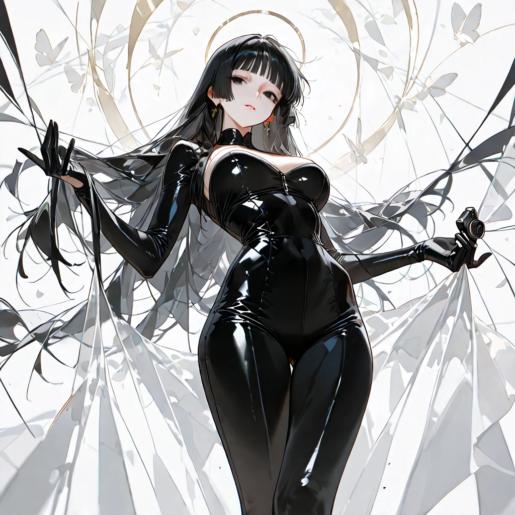 She is wearing a risqué swimsuit、Showing the whole body、Create a front-facing appearance、Show me your toes、No weird poses necessary. Standing tall is fine. Make it clear so the details of the face are visible.,Stand up