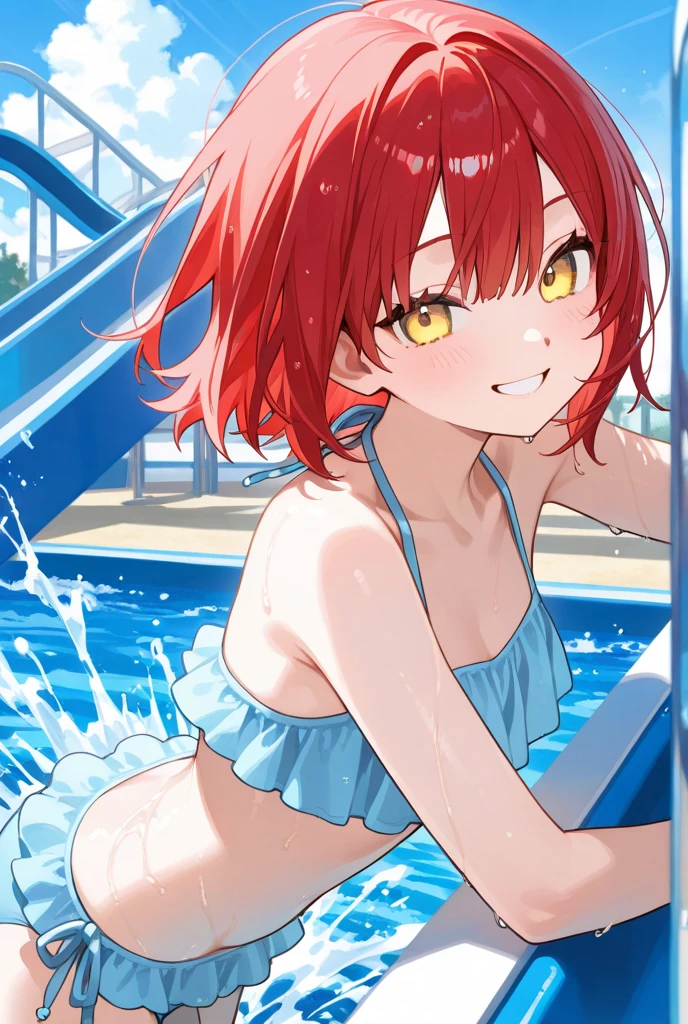 Swimming Club swim wears Red hair swimming pools 年轻 Naughty Poses cute little tits out friendly