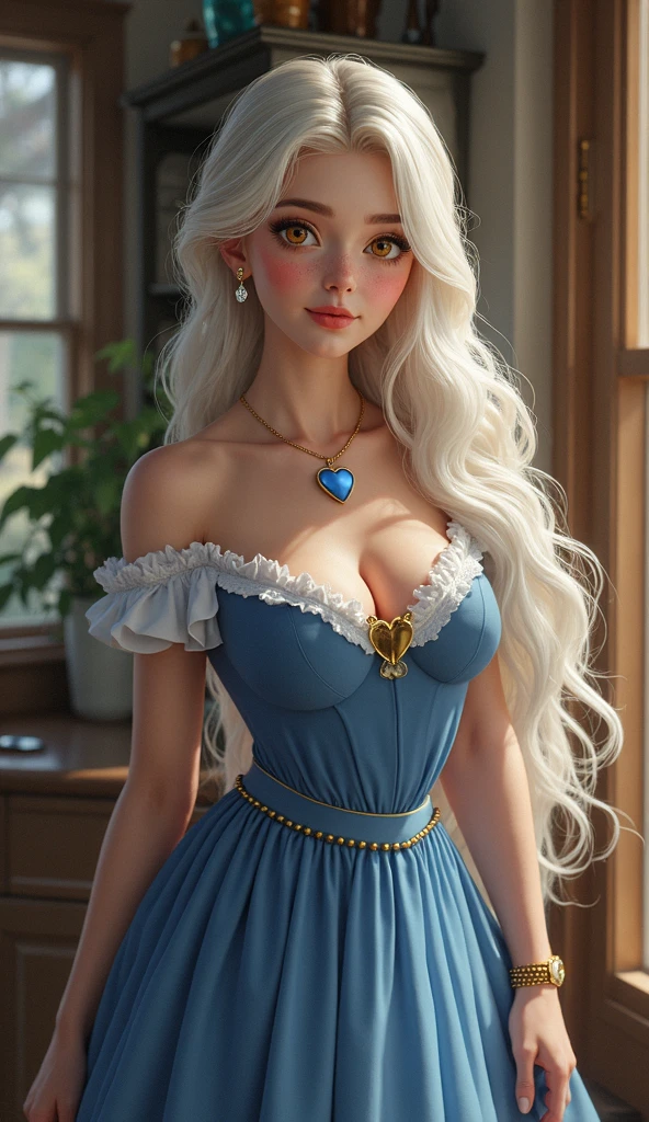 Elsa,chubby face,invent,face detail,blush,purple eye shadow, rose in hair,arise from,simple background, looking to the side,half shirt, White dress, No blouse, without bra, visible peak on chest, (big tits) (big breasts) (Fully exposed chest) ( naked and visible nipple) (big tits) (big breasts) (Fully exposed chest) ( naked and visible nipple) big tits) (big breasts) (Fully exposed chest) ( naked and visible nipple