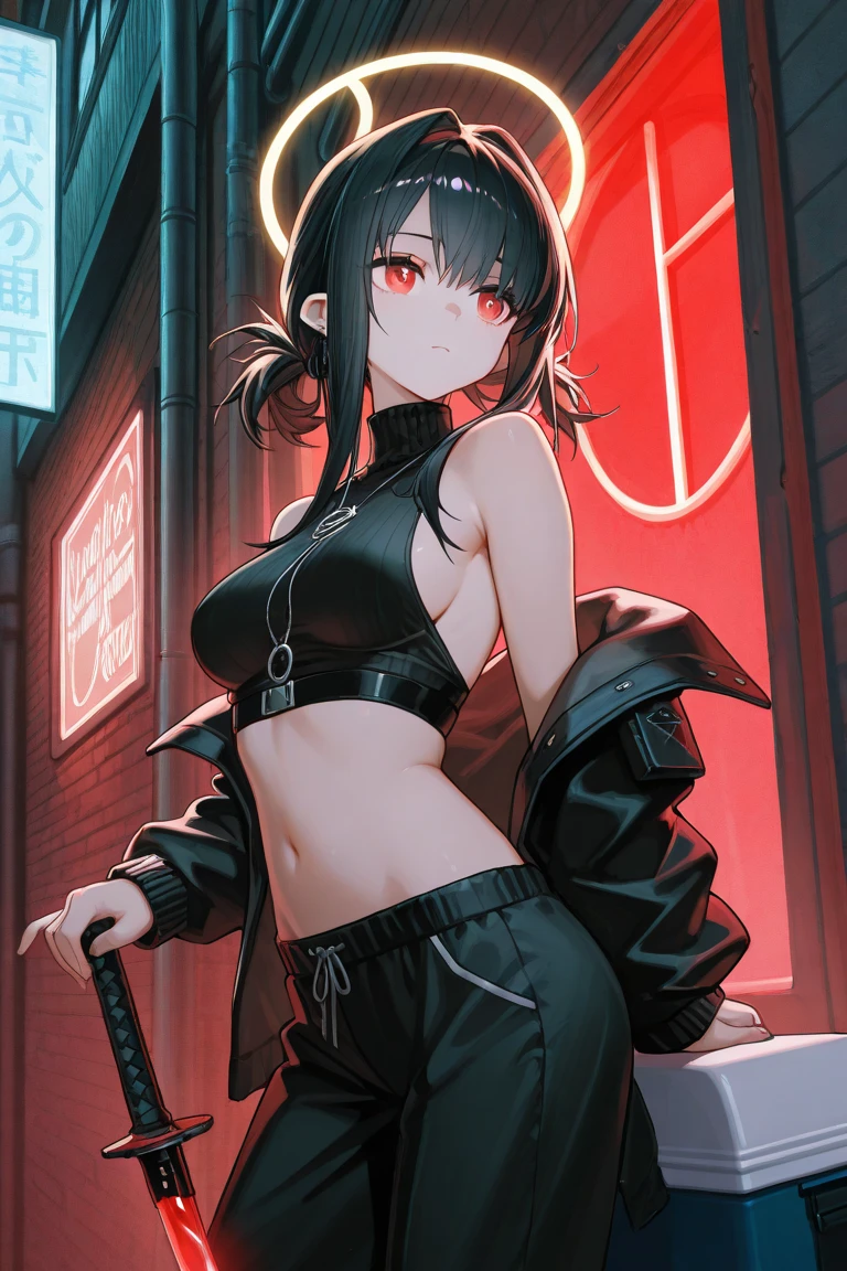 grin,, rakko yumiya, 1girl, solo, long hair, bangs, large breasts, black hair, two side up, blush, lipstick, jewelry, earrings, Hot girl, baddie, off shoulder, staring, glaring, shin raised up high, bad attitude, mean girl, dare, angry, hate, crazy, hot, slut, whore, smoking, sexy, cleavage, sensual, slutty, sultry, attractive, big breast, tattoo, e girl, big lips , blush, lipstick, outdoors, rooftop, cityscape, building, railing, night, night sky, scenery, , city lights, masterpiece, best quality, highly detailed, a girls with a gun, evil smile , open mouth, sexy gaze, badass pose , evil smile, smile, guns blazing, anime girl with long hair, beautiful long haired girl, navel, evil expression, exposed belly, exposed navel, exposed midriff, exposed lower belly, long black pants, crop top, cleavage, unbuttoned leather pants ,open fly, low rise black leather pants, leather jacket, holding a gun, navel piercing